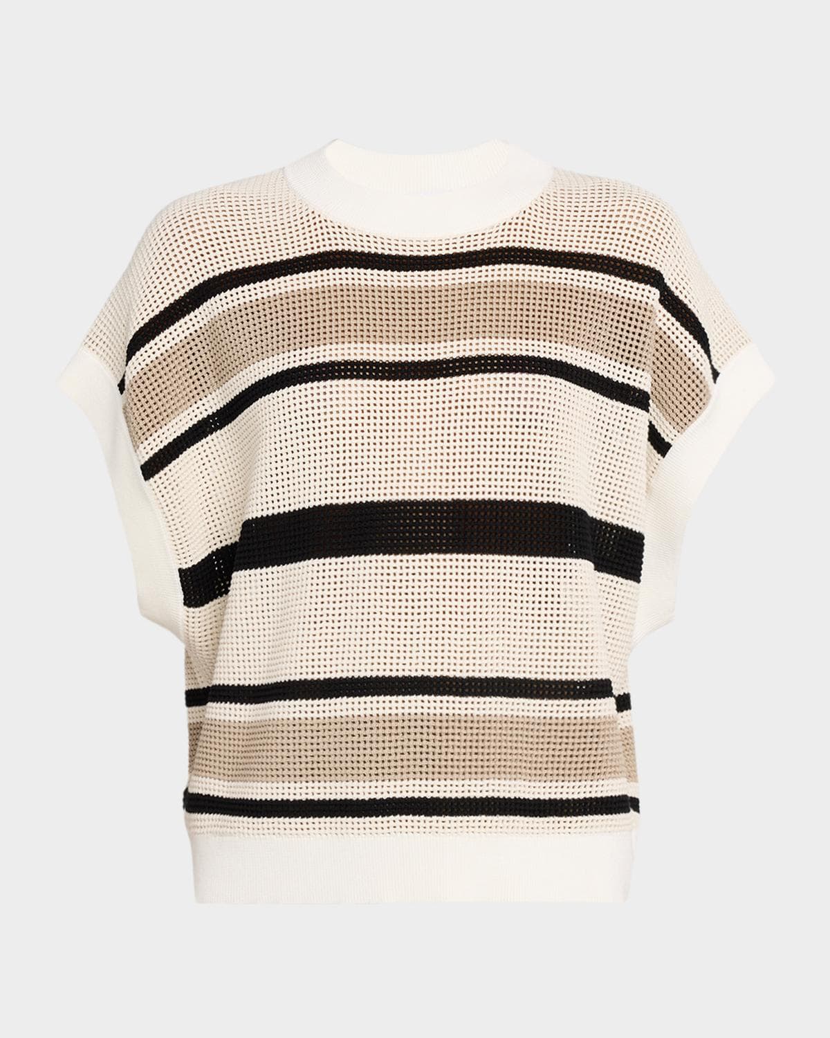 Brunello Cucinelli Striped Net Knit Vest