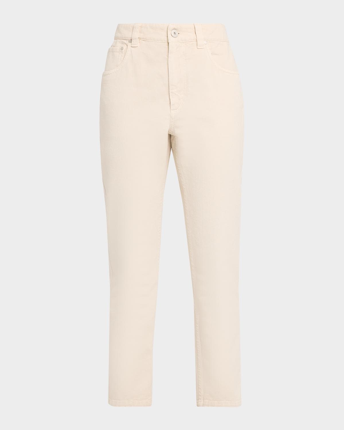Brunello Cucinelli Dyed Cotton Twill Slim-Leg Ankle Pants