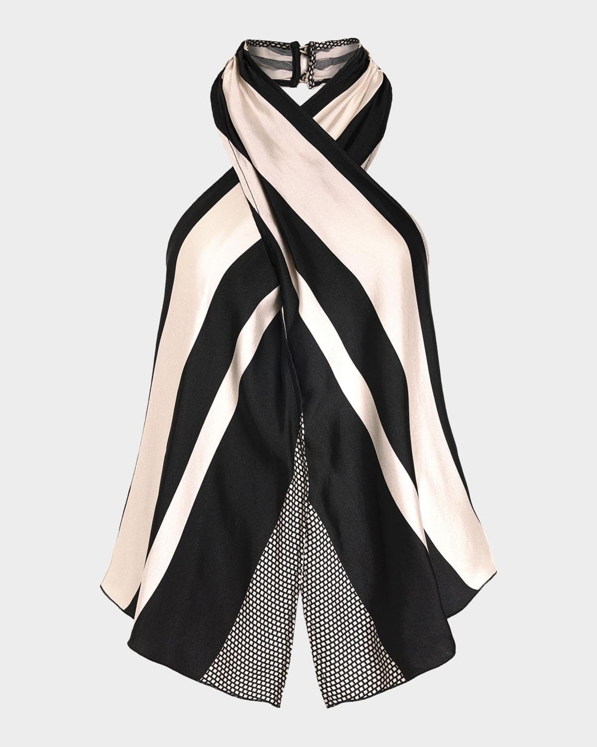 Ramy Brook Kylie Striped Satin Halter Blouse