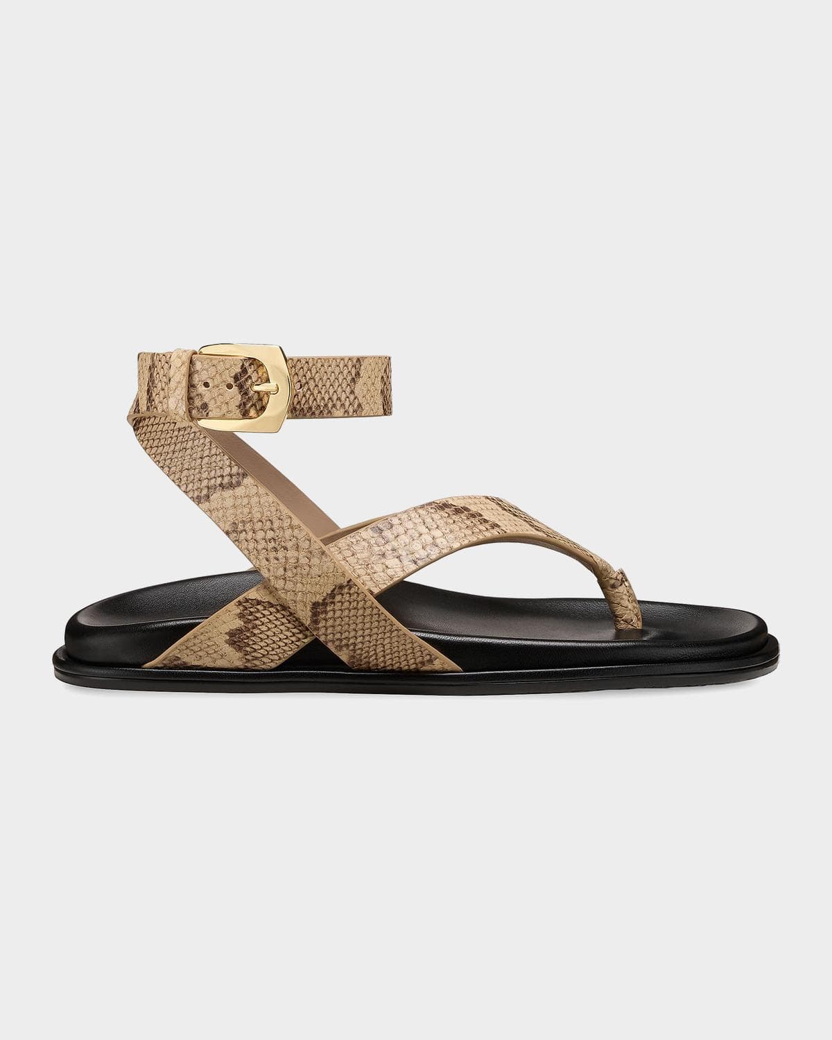 Stuart Weitzman MaryKate Snake-Printed Leather Sandals