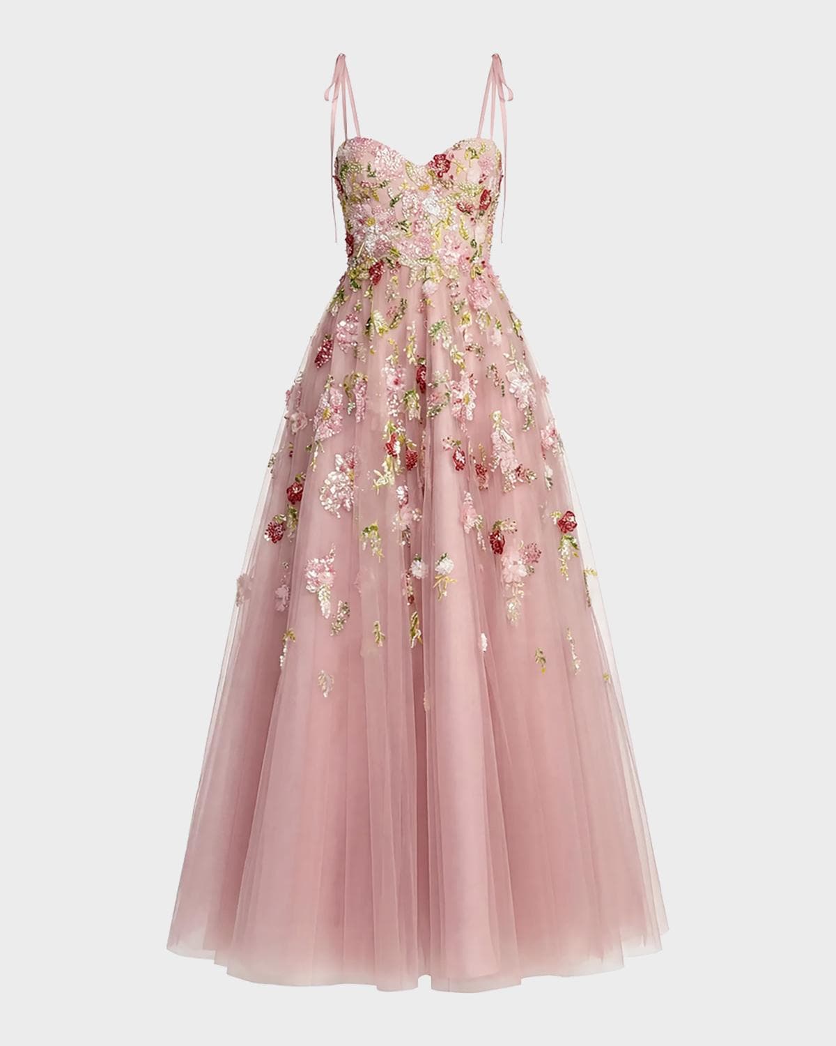 Mac Duggal Sequined Floral Gown