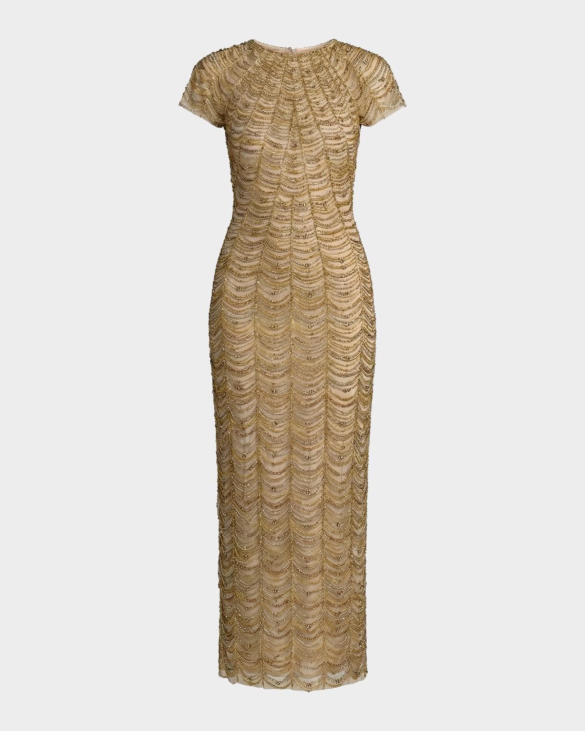 Mac Duggal Bead & Rhinestone Bodycon Midi Dress