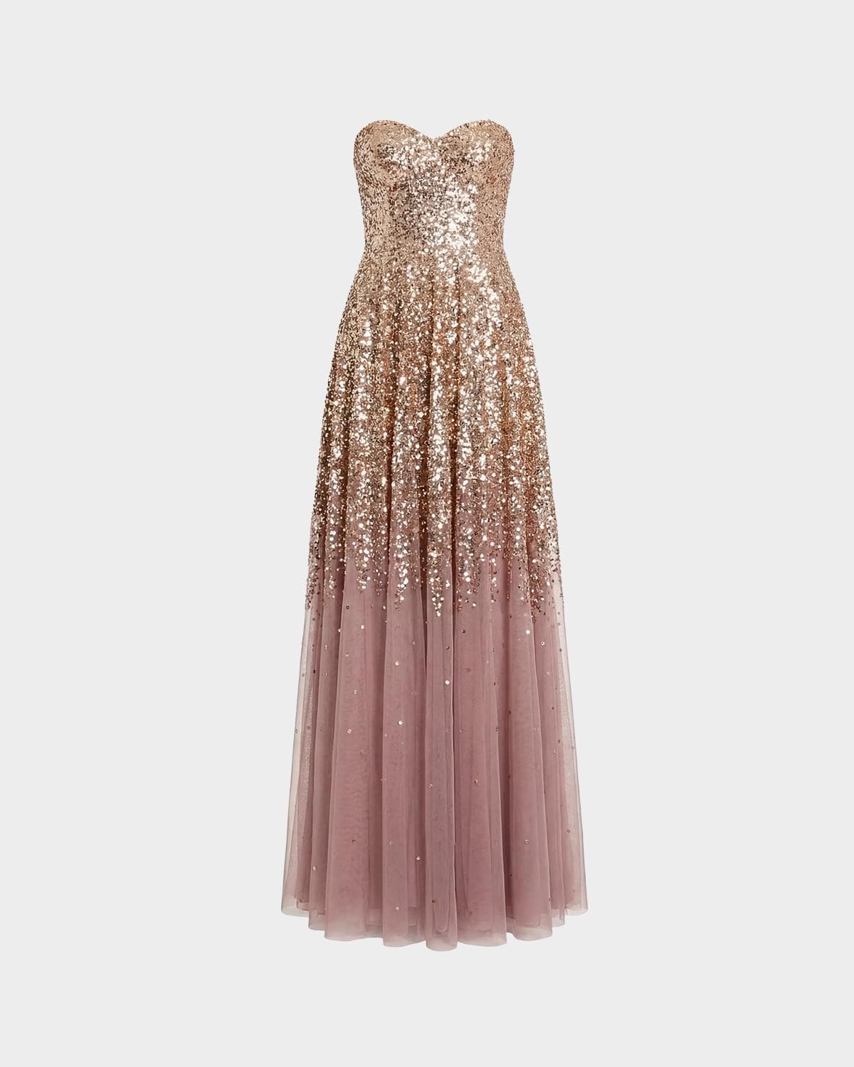 Mac Duggal Sequin-Embellished Tulle A-Line Gown