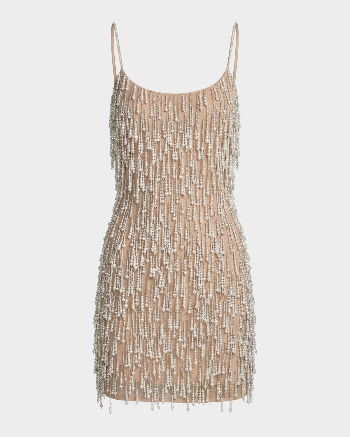 Mac Duggal Beaded Fringe Bodycon Mini Dress