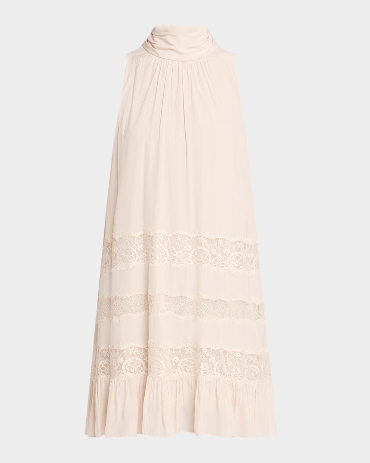 Ramy Brook Samantha Lace-Trim Mini Dress