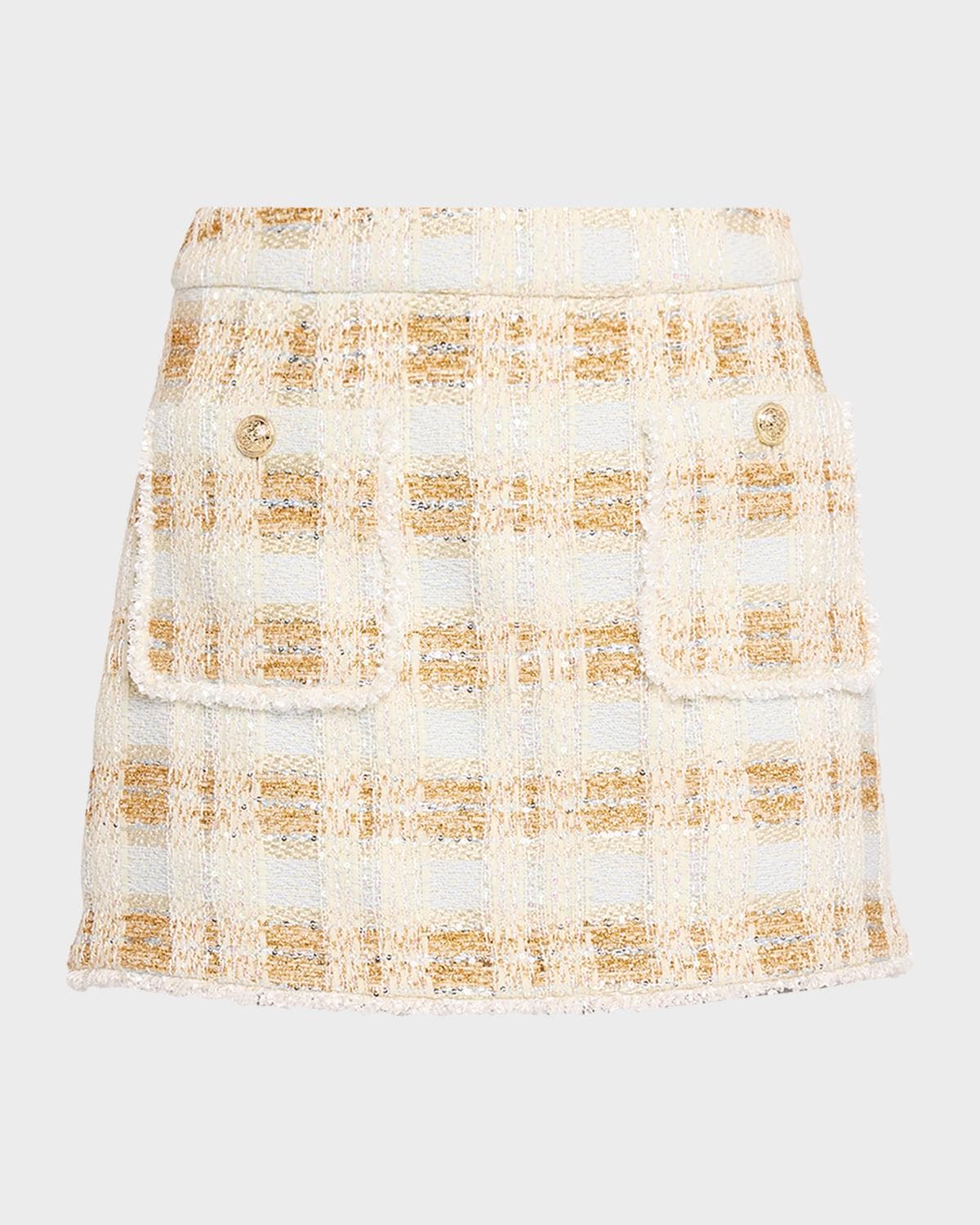 Ramy Brook Amaliah Plaid Tweed Mini Skirt