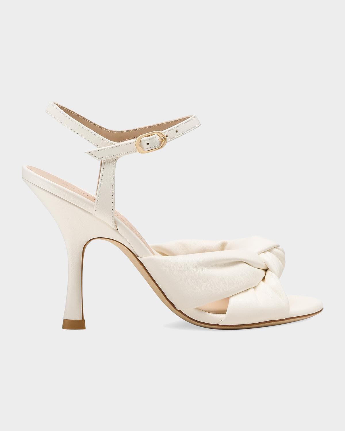 Stuart Weitzman 100mm Soplaya Leather Ankle-Strap Sandals