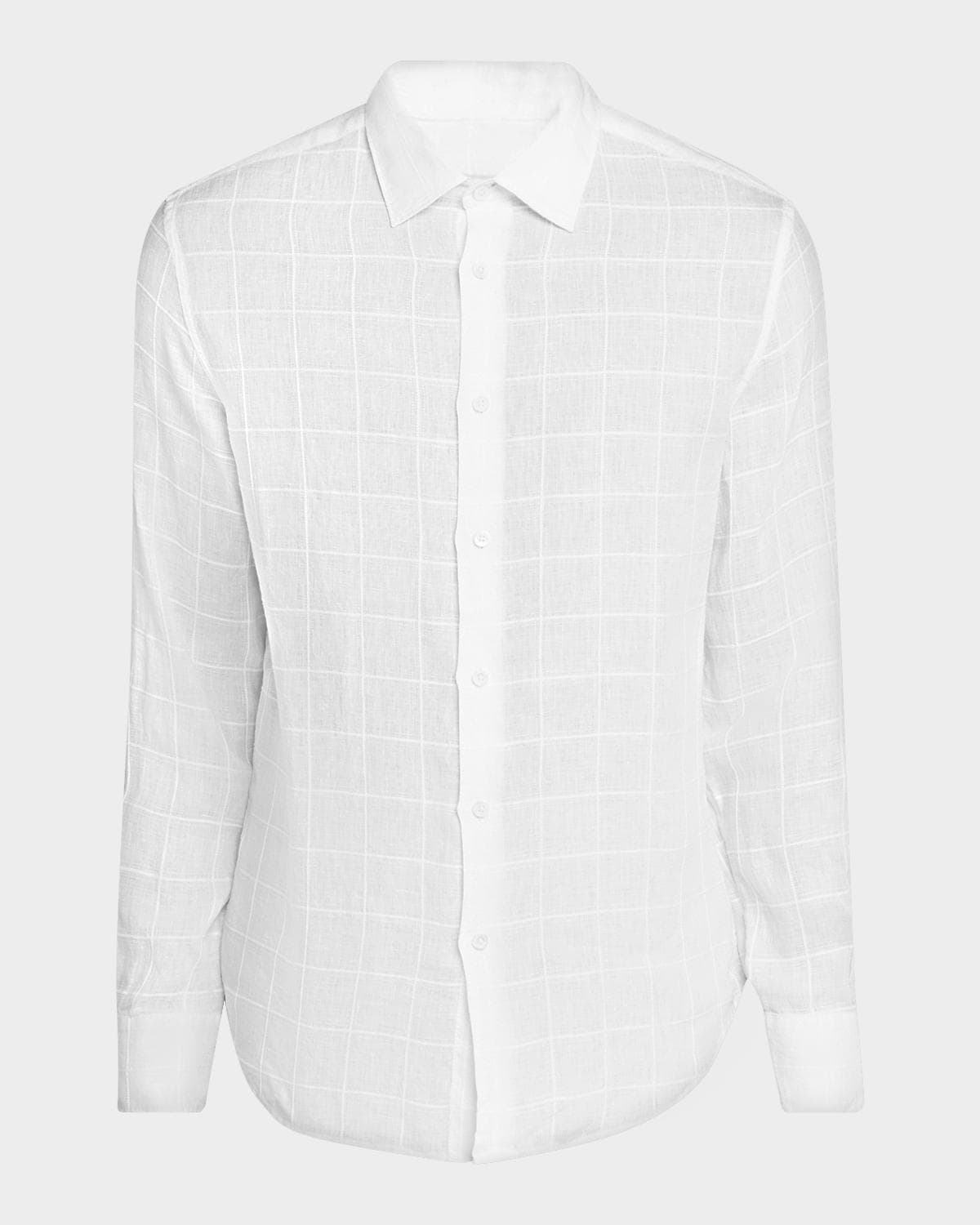 Bugatchi Men's Julian Tonal Windowpane-Print Sport Shirt