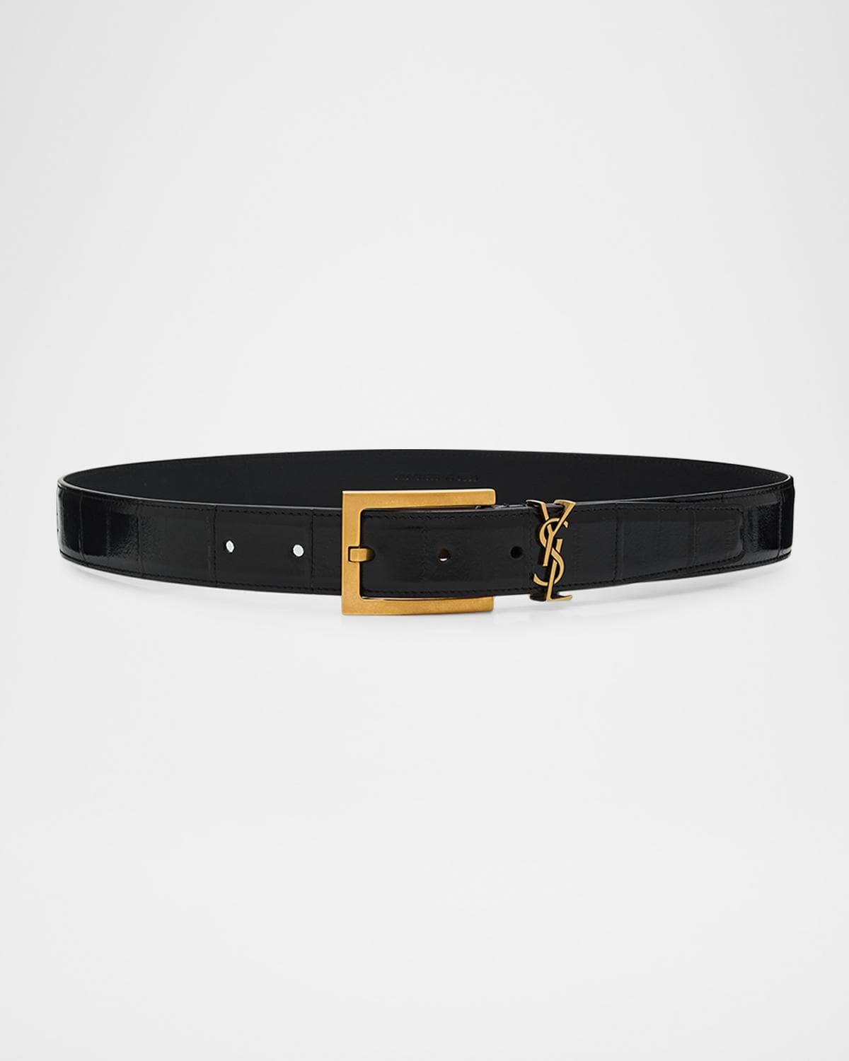 Saint Laurent Cassandre Belt in Eel Leather