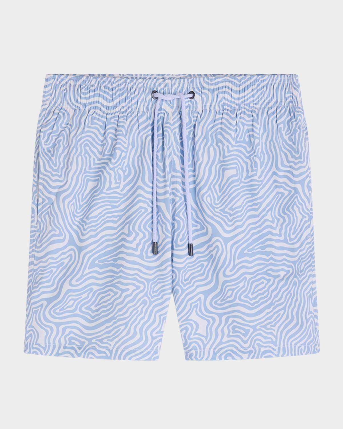 Bugatchi Men's Cruz Mid-Length Wave-Print Swim Trunks