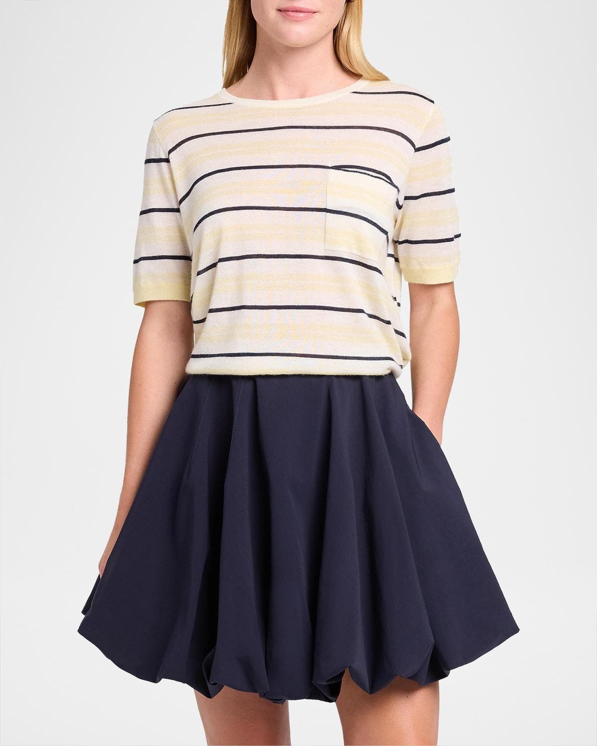 TWP Striped Cashmere T-Shirt