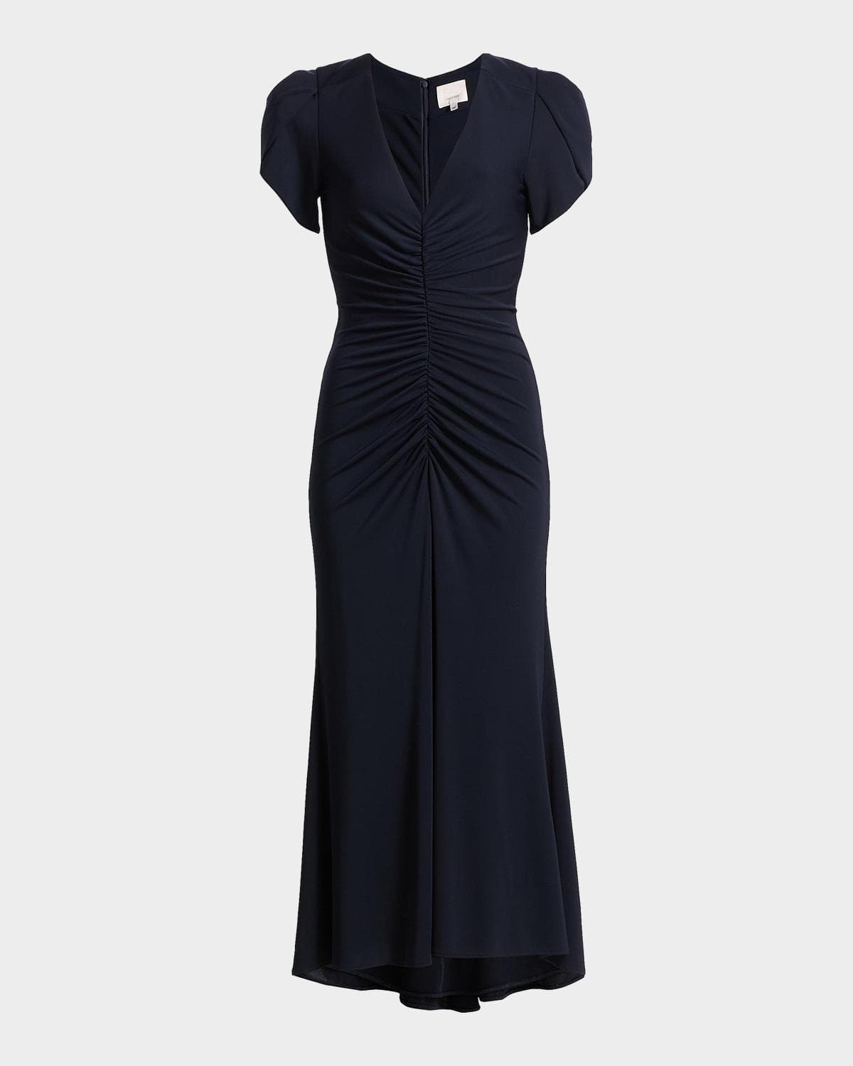 Cinq à Sept Aviva Gathered Tulip-Sleeve Midi-Dress · 00