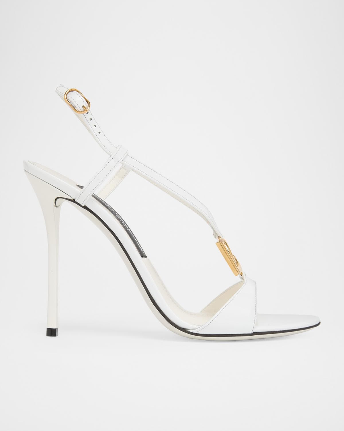 Dolce & Gabbana 105mm DG Leather Ankle-Strap Sandals
