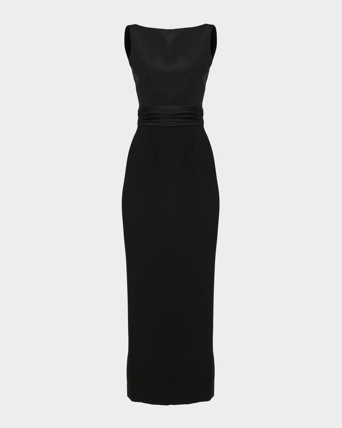 Carolina Herrera Sleeveless Silk Column Dress with Train