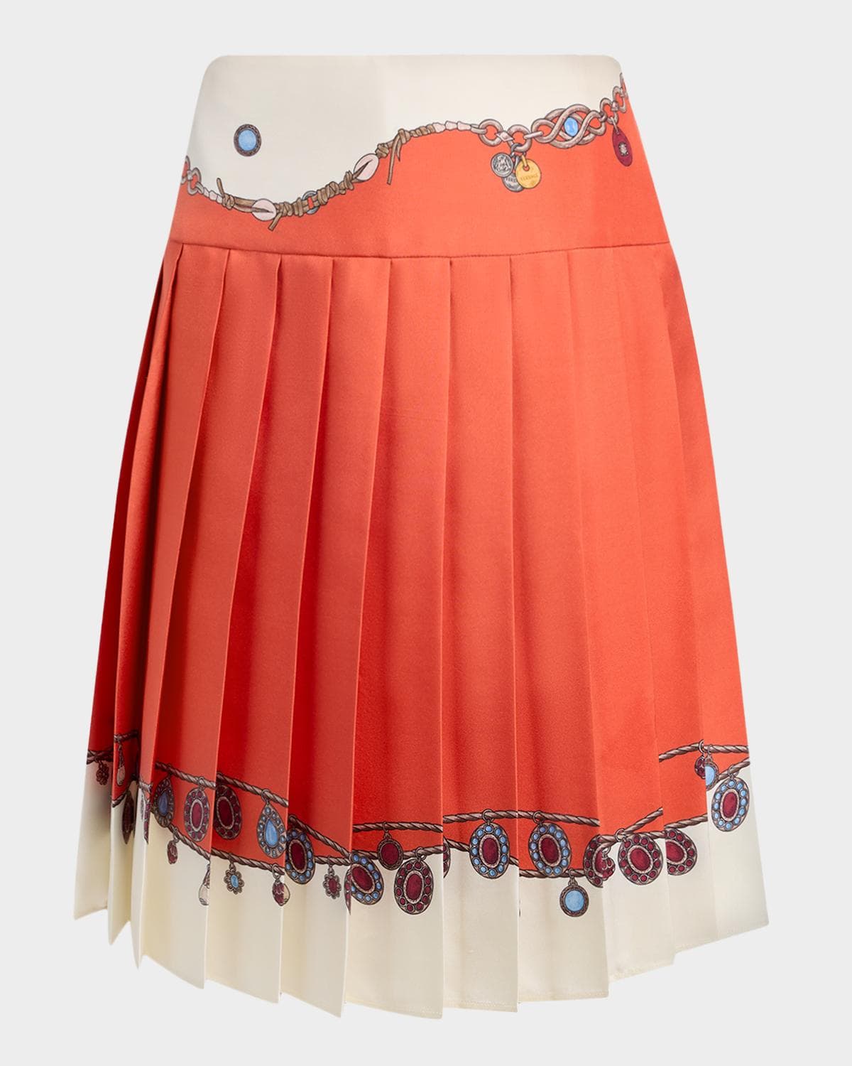 Versace Printed Silk Twill Skirt