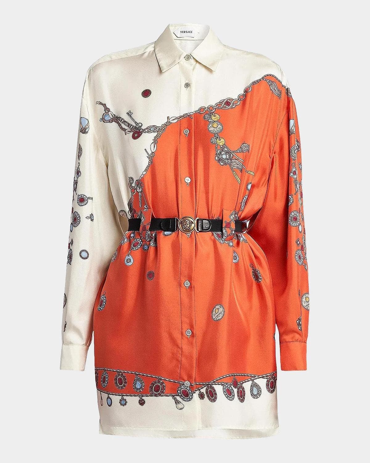 Versace Printed Silk Twill Shirtdress