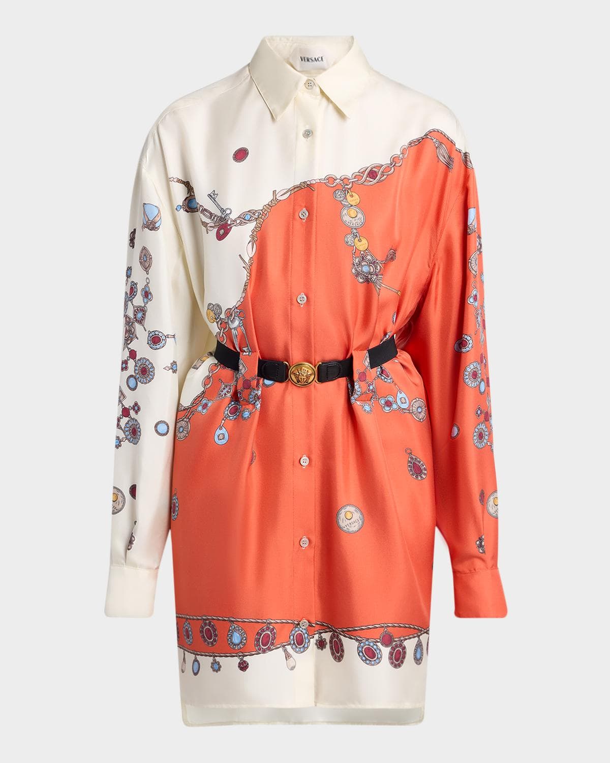 Versace Printed Silk Twill Shirtdress