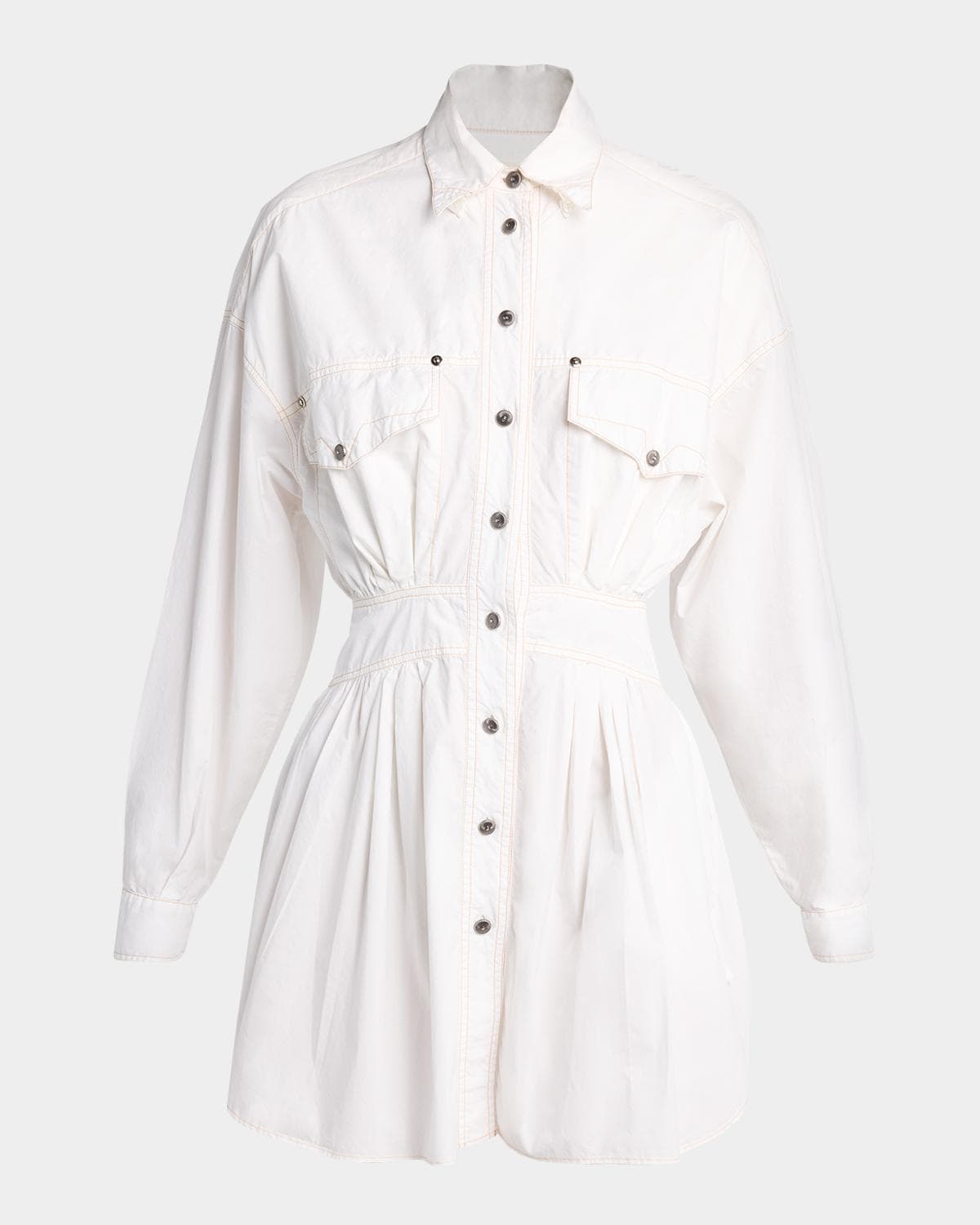Versace Long-Sleeve Poplin Mini Dress