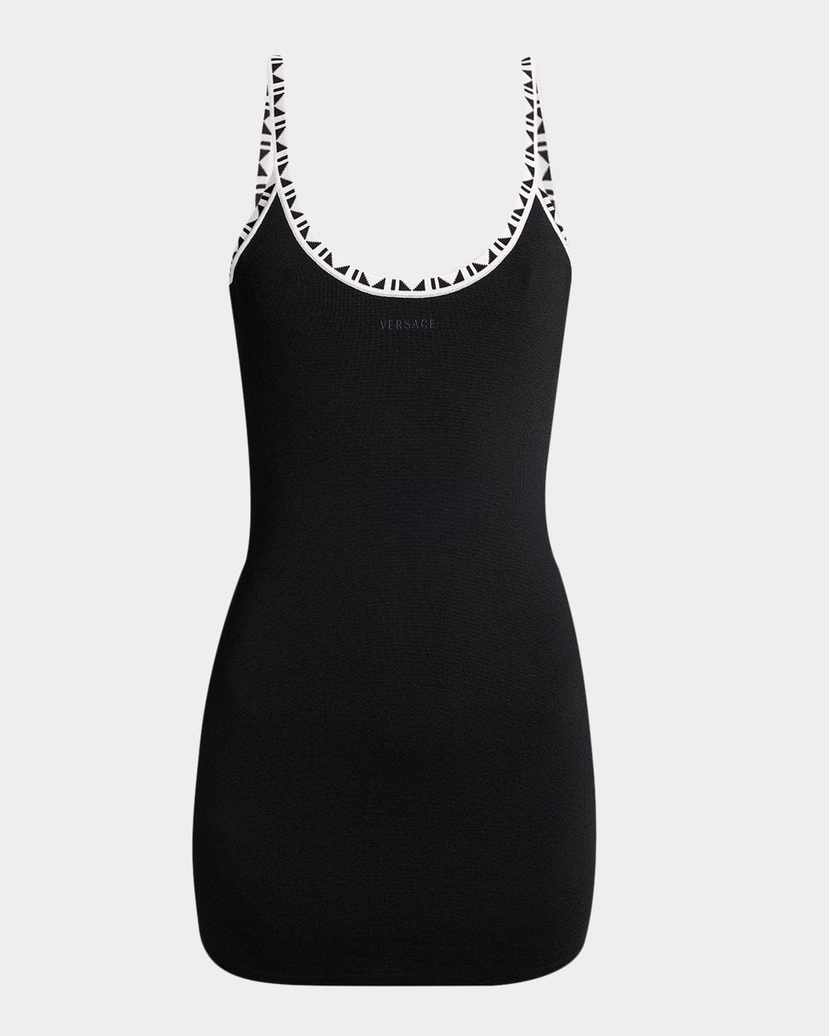 Versace Knit Open-Back Mini Dress