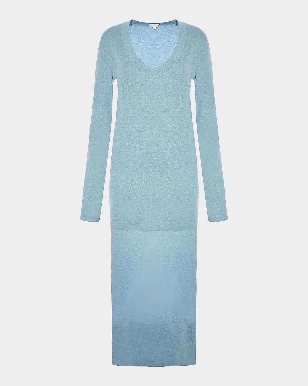 Malo Cashmere Sheer Panel Sweaterdress
