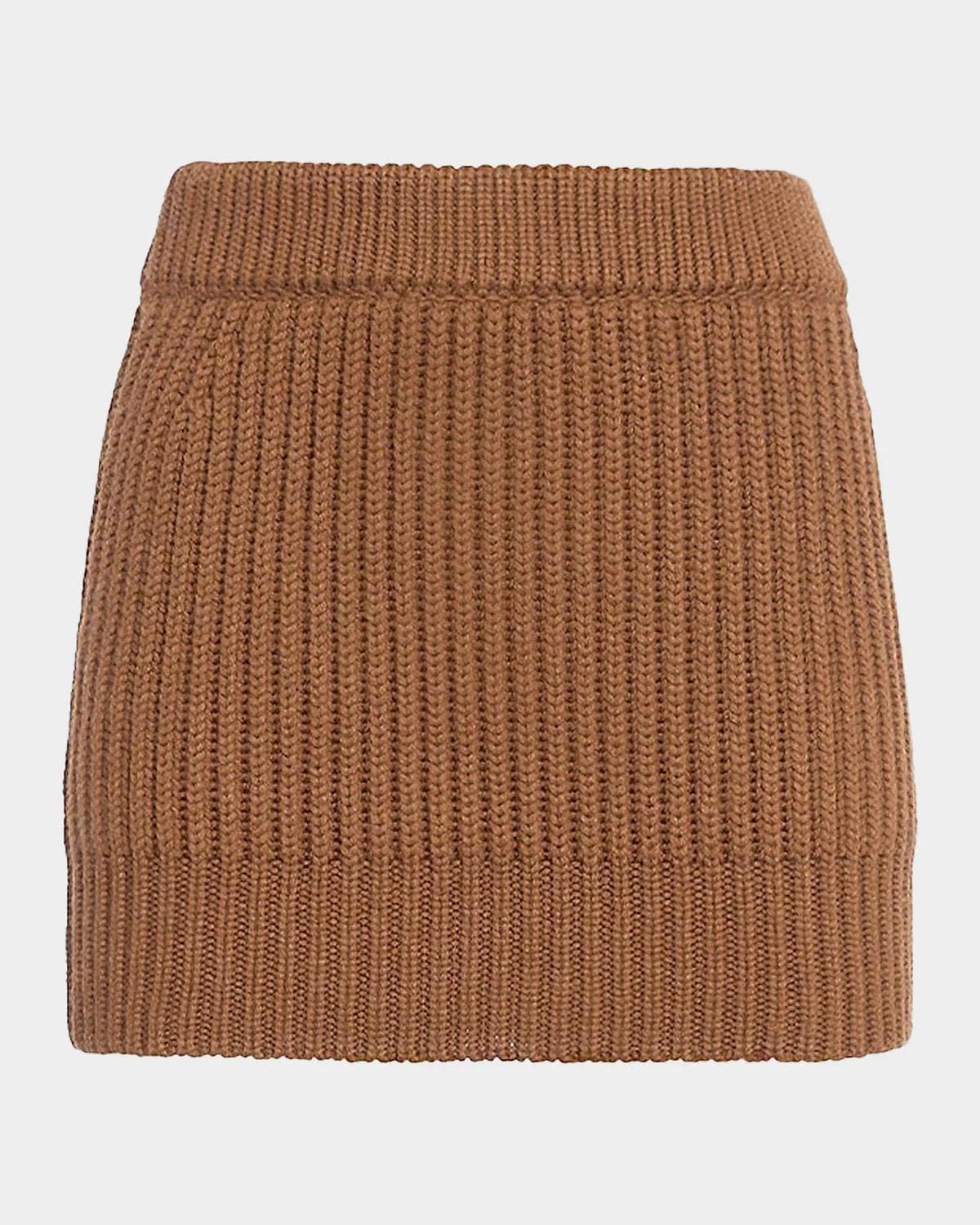 Malo Rib-Knit Cashmere Miniskirt