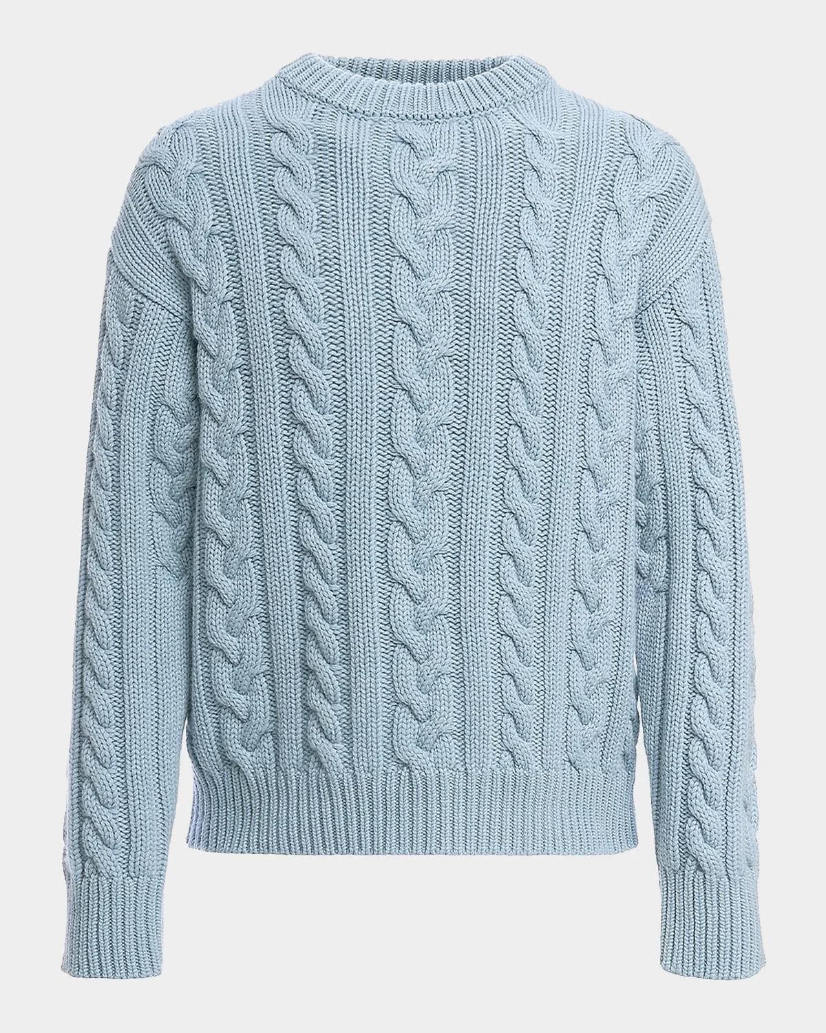 Malo Cable-Knit Cashmere Crewneck Sweater