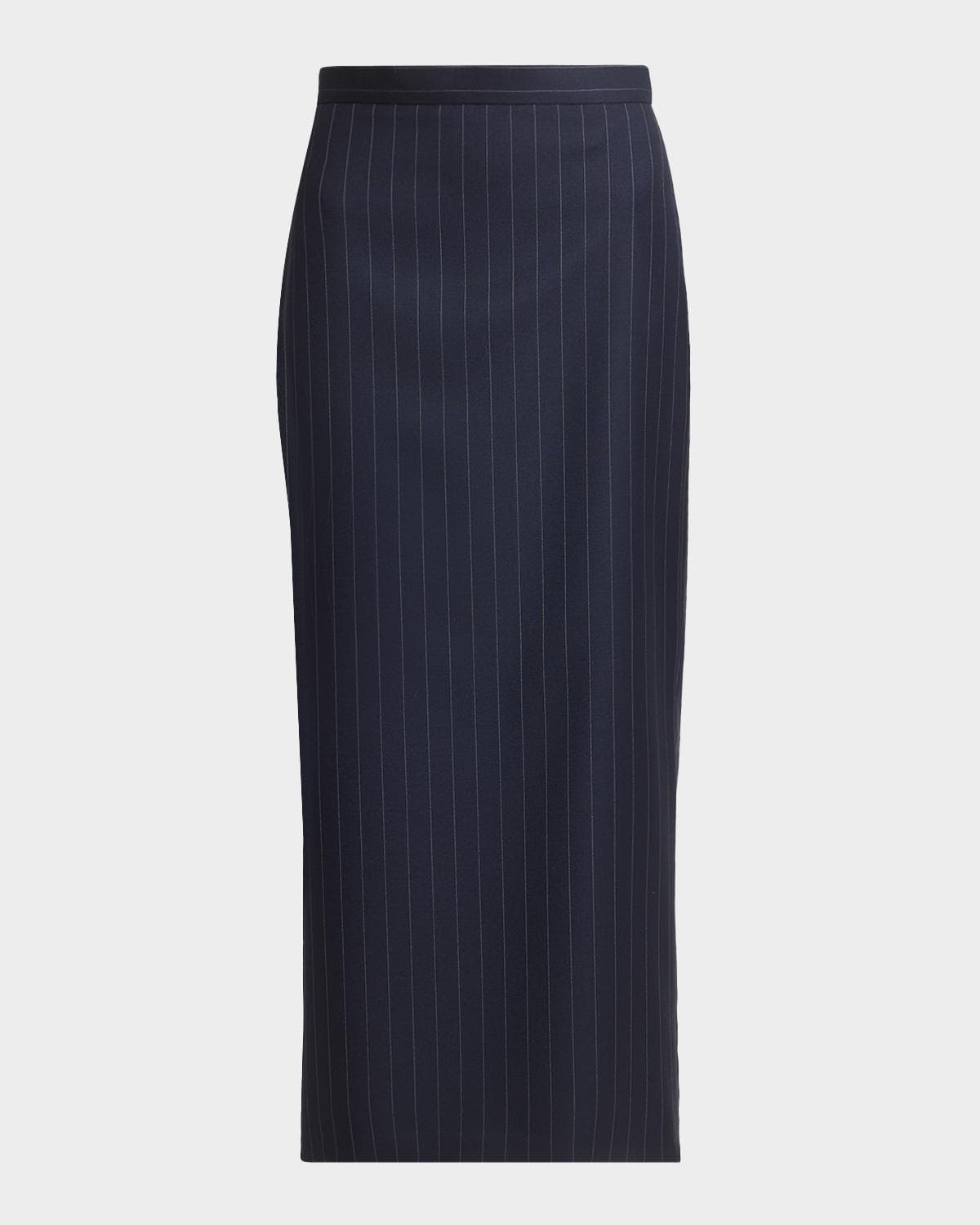 Givenchy Pinstripe Wool Pencil Midi Skirt