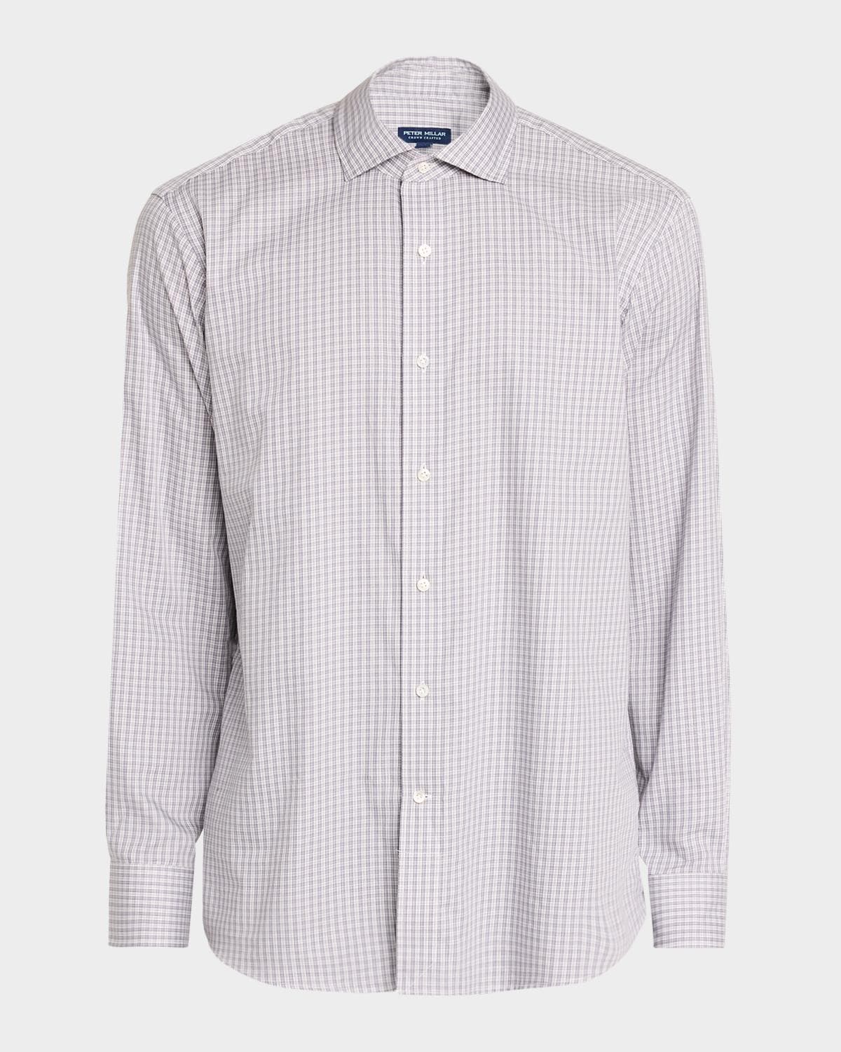 Peter Millar Men's Crown Crafted Micro-Plaid Cotton Sport Shirt