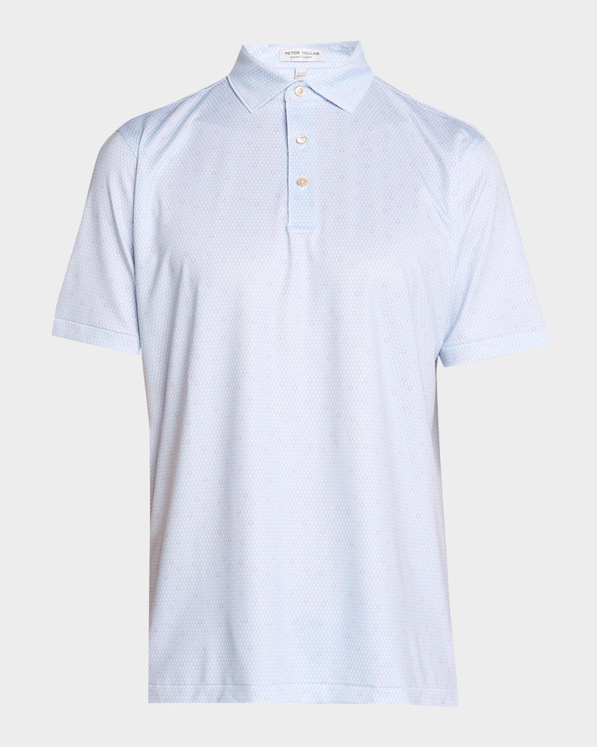 Peter Millar Men's Geo Skull Performance Jersey Polo Shirt