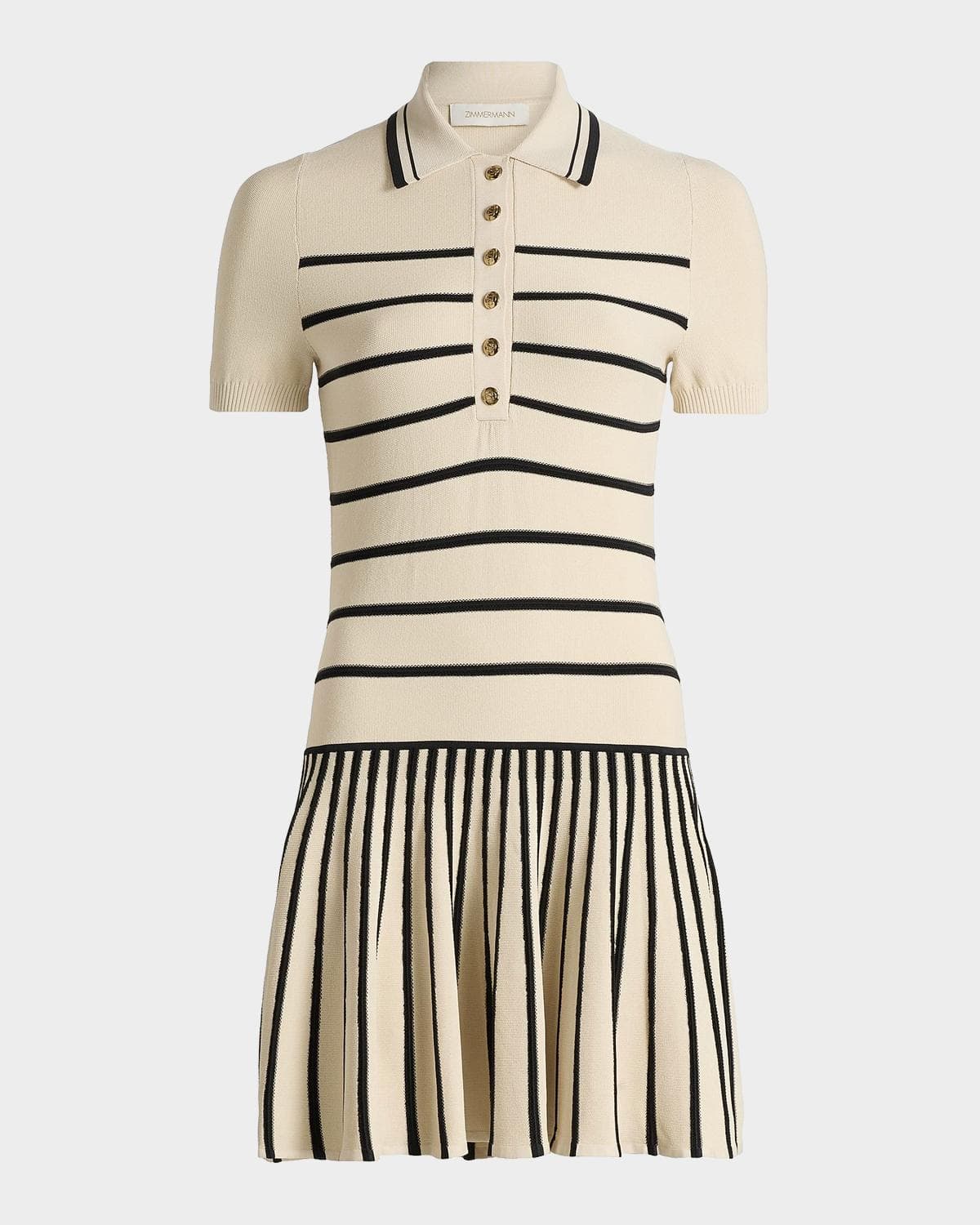 Zimmermann Luna Striped Polo Mini Dress