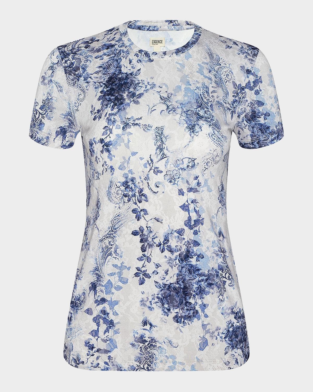 L 'AGENCE Ressi Paisley Floral Jersey Top · X-SMALL