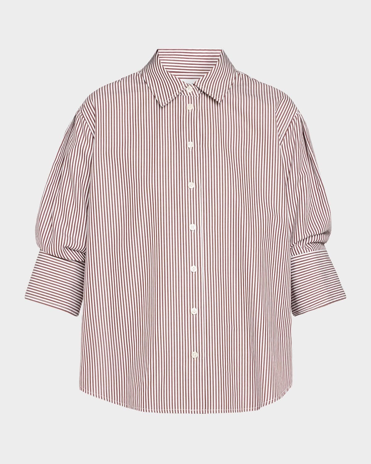 Tanya Taylor Emmy Striped Cotton Puff-Sleeve Shirt