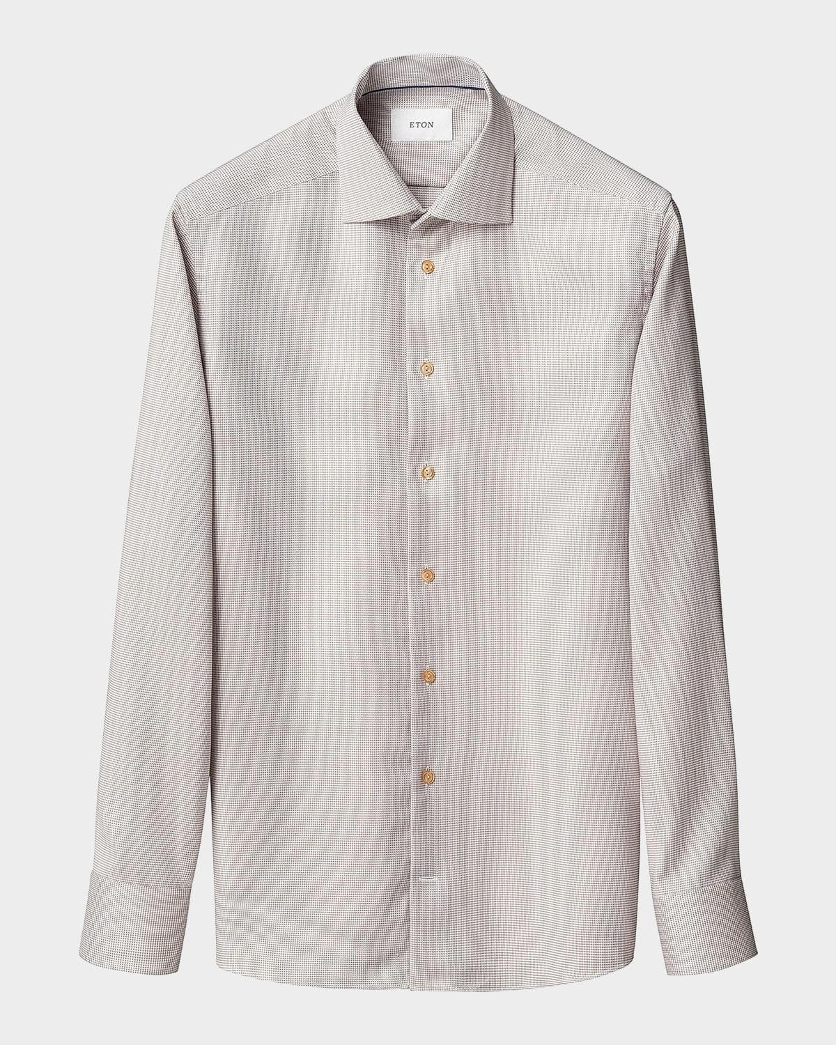 Eton Men's Houndstooth Contemporary-Fit Cotton Twill Shirt