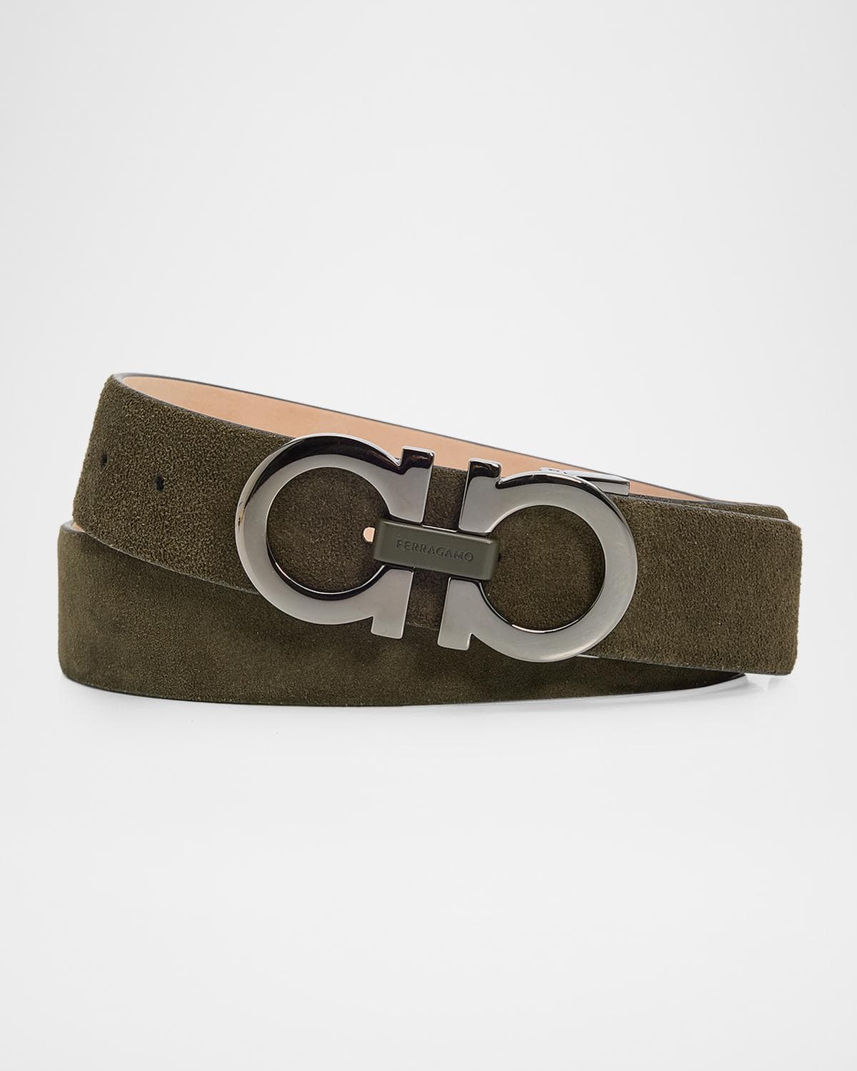 FERRAGAMO Men's Gancini Adjustable Leather Belt