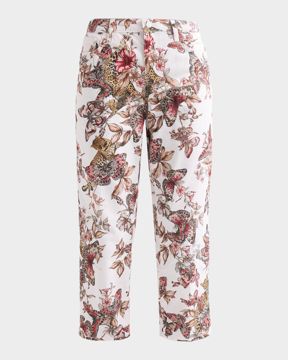 L 'AGENCE Blaine Printed Low-Rise Crop Jeans