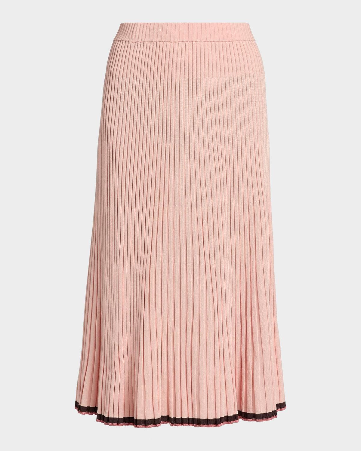 Zimmermann Rib-Knit A-Line Midi Skirt