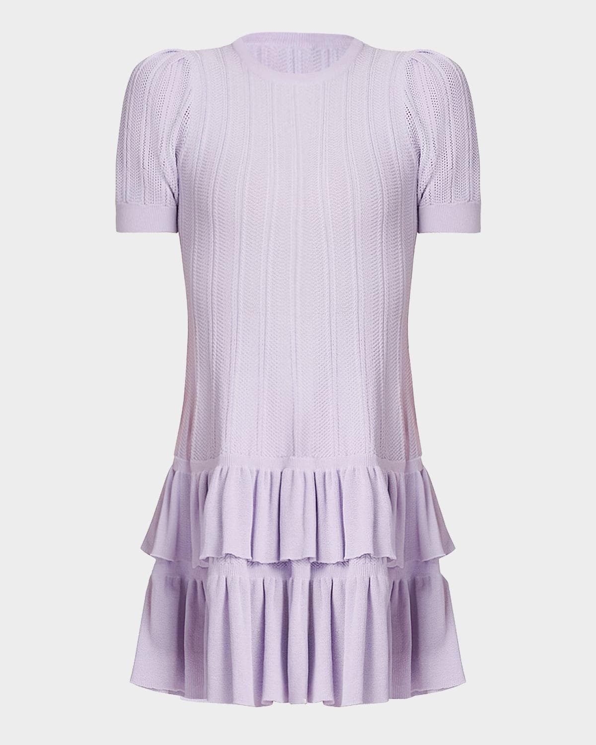 Shoshanna Sloan Pointelle Knit Ruffle Mini Dress
