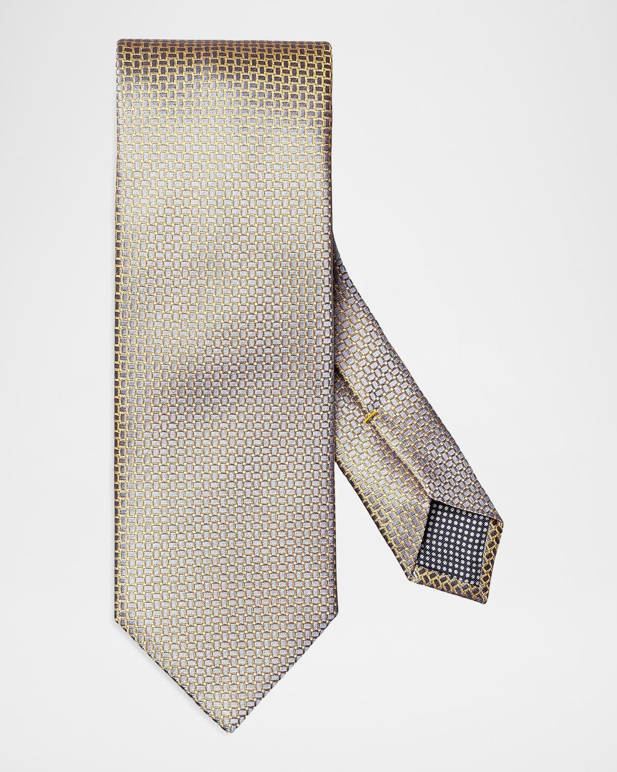Eton Men's Micro Geometric Silk Tie
