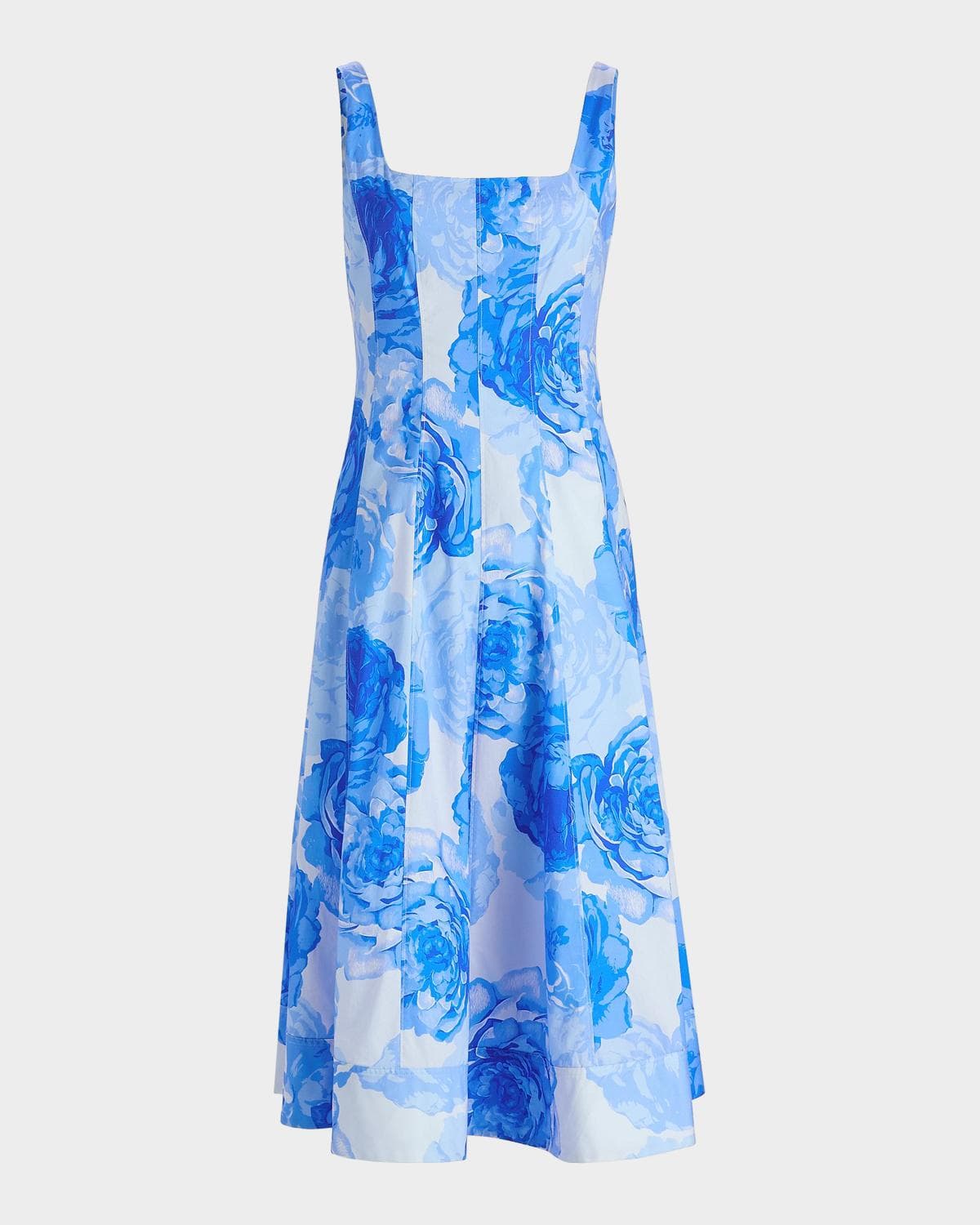 Milly Nia Printed Stretch Cotton Poplin Midi-Dress