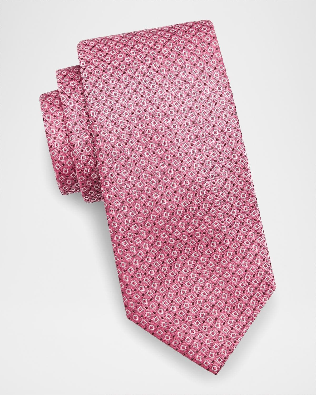 Canali Men's Geometric Woven Silk Tie · 3
