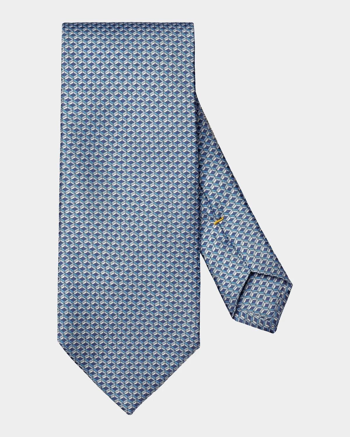 Eton Men's Geometric-Diamond Print Silk Tie
