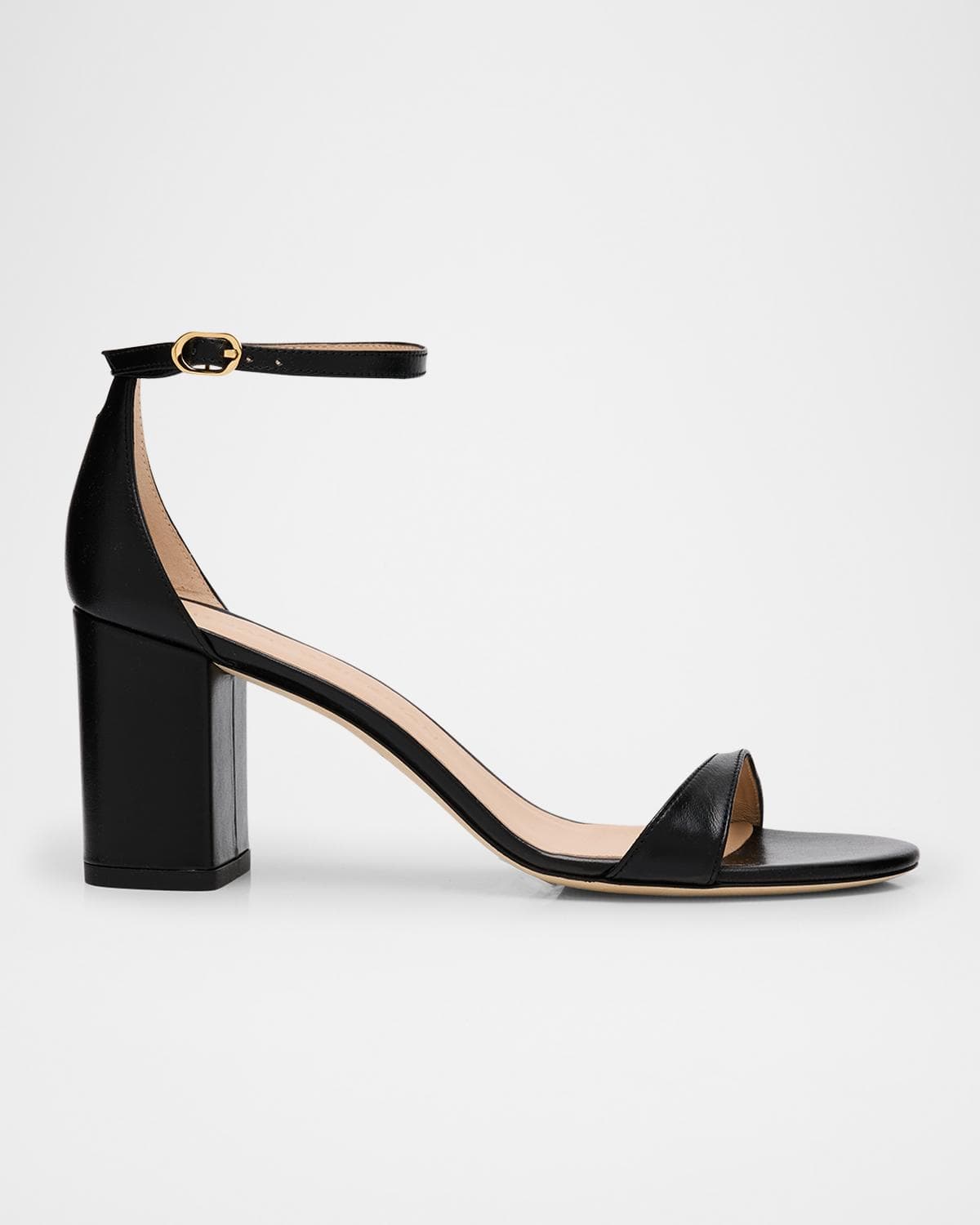 Stuart Weitzman 75mm Nudist Leather Ankle-Strap Sandals