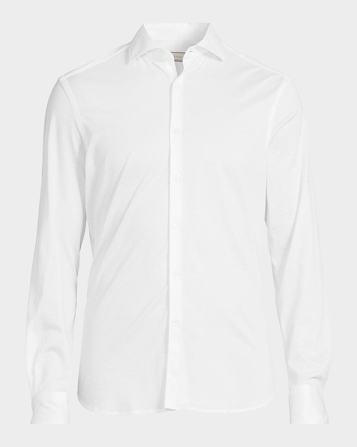 Canali Men's Cotton Jersey Sport Shirt