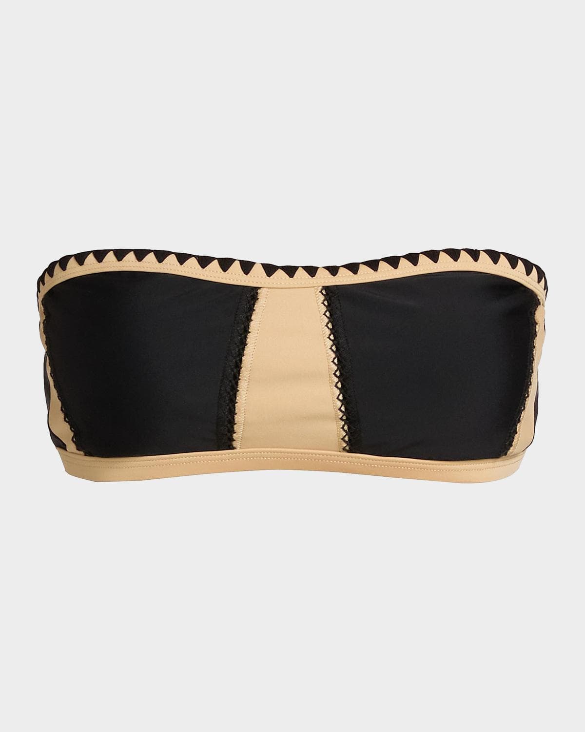Ramy Brook Leanna Embroidered Colorblocked Bikini Top