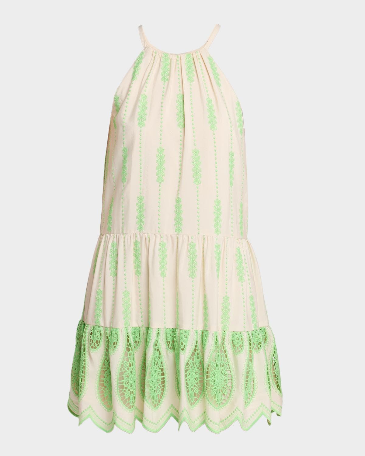 Ramy Brook Kaelyn Embroidered High-Neck Mini Dress