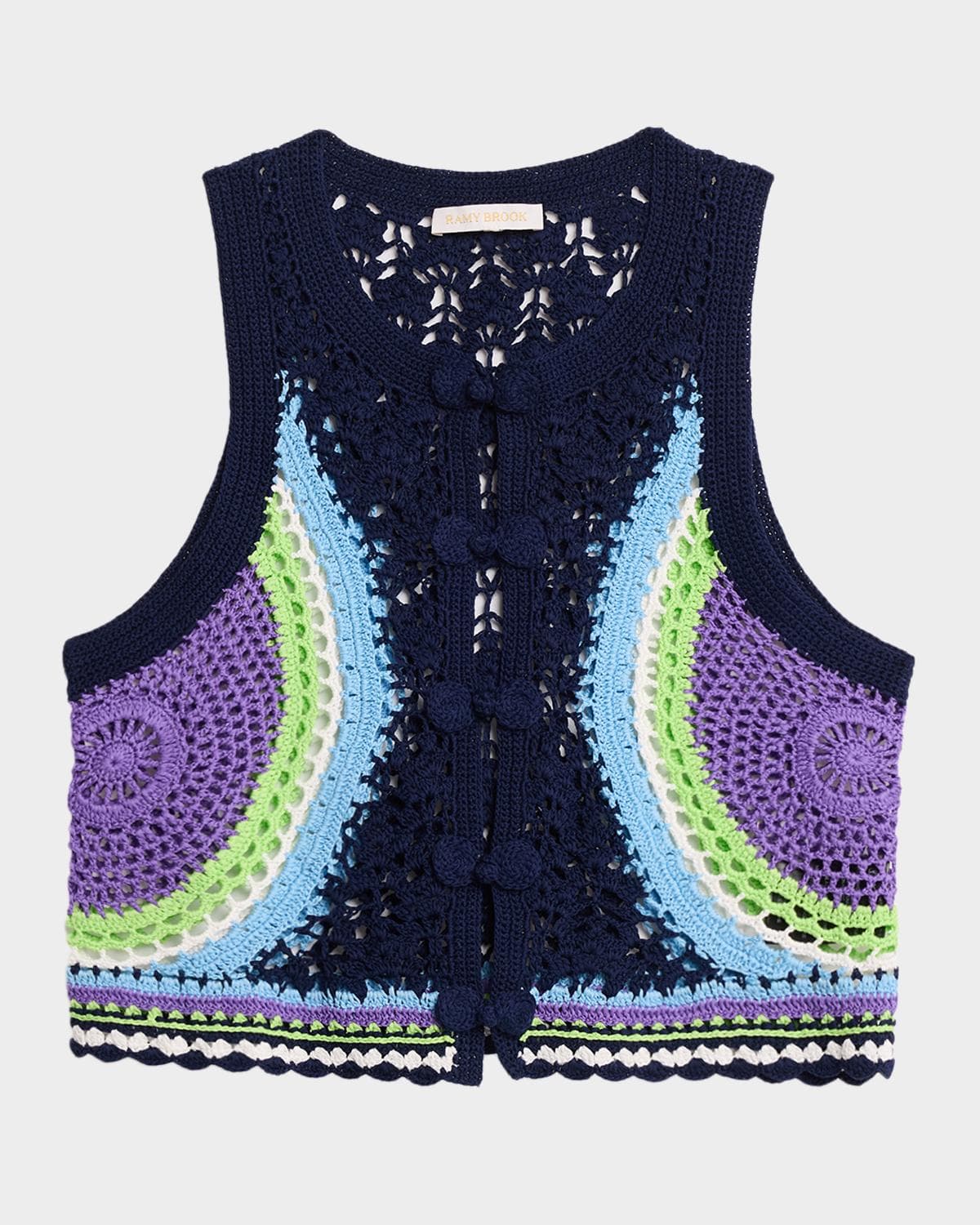 Ramy Brook Adriana Crocheted Sleeveless Sweater