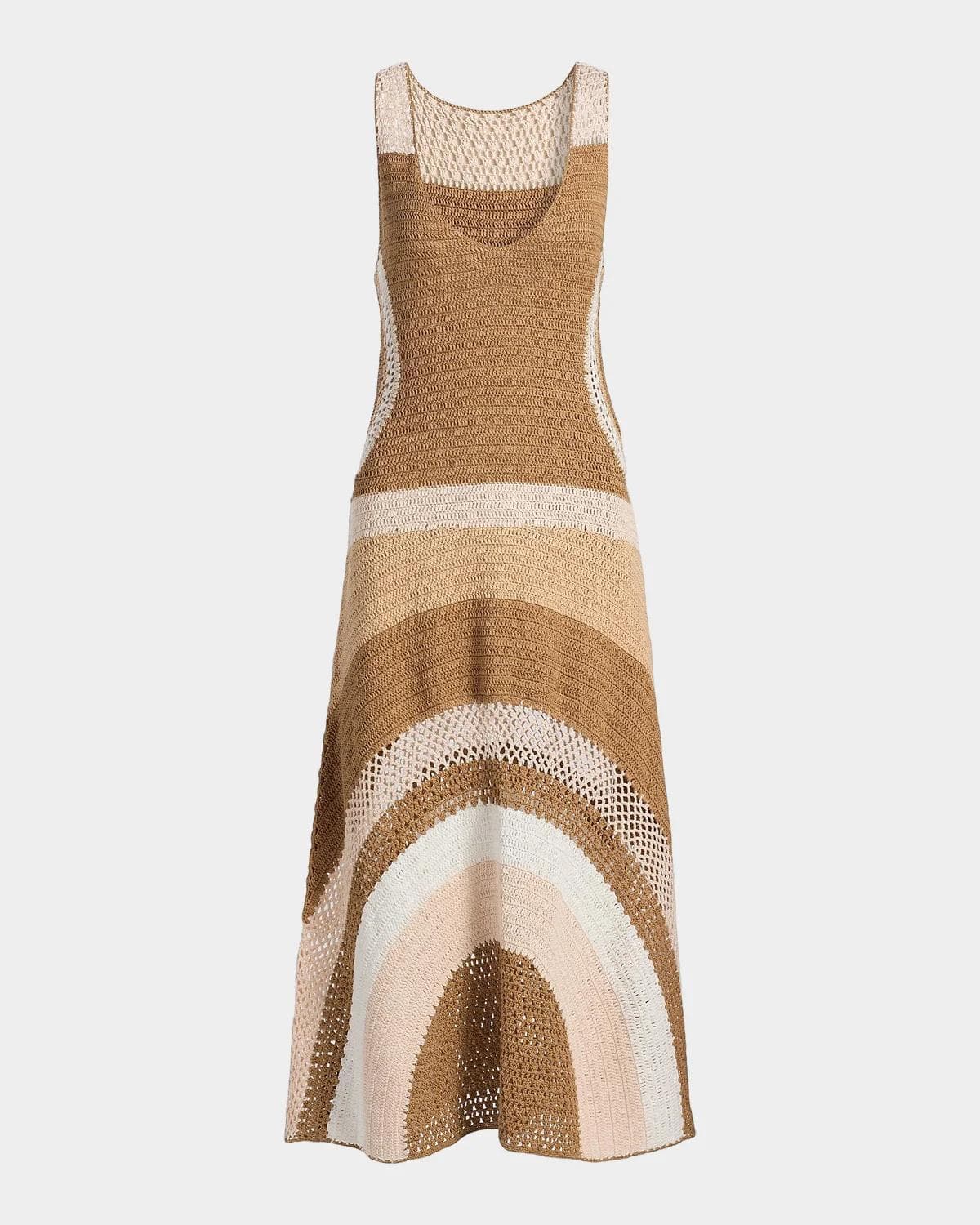 Ramy Brook Cadence Crochet Colorblock Midi-Dress