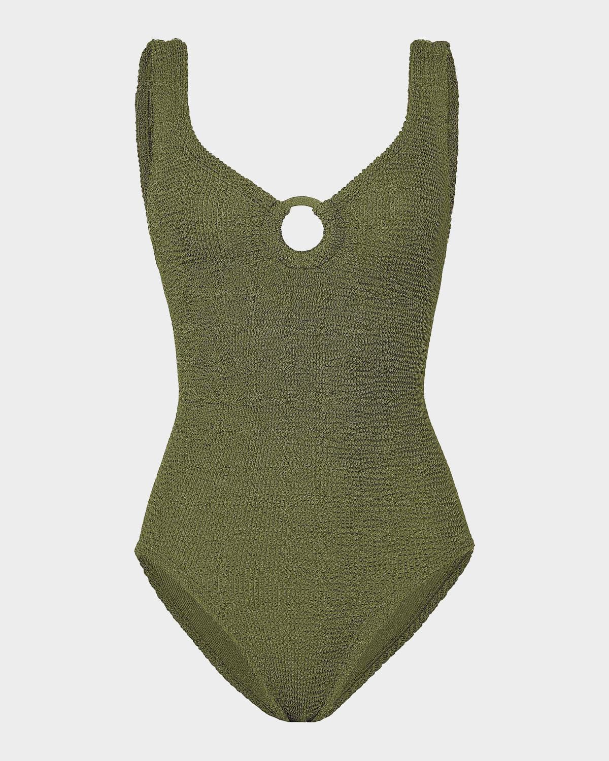 Hunza G Celine Tonal Hoop One-Piece Swimsuit