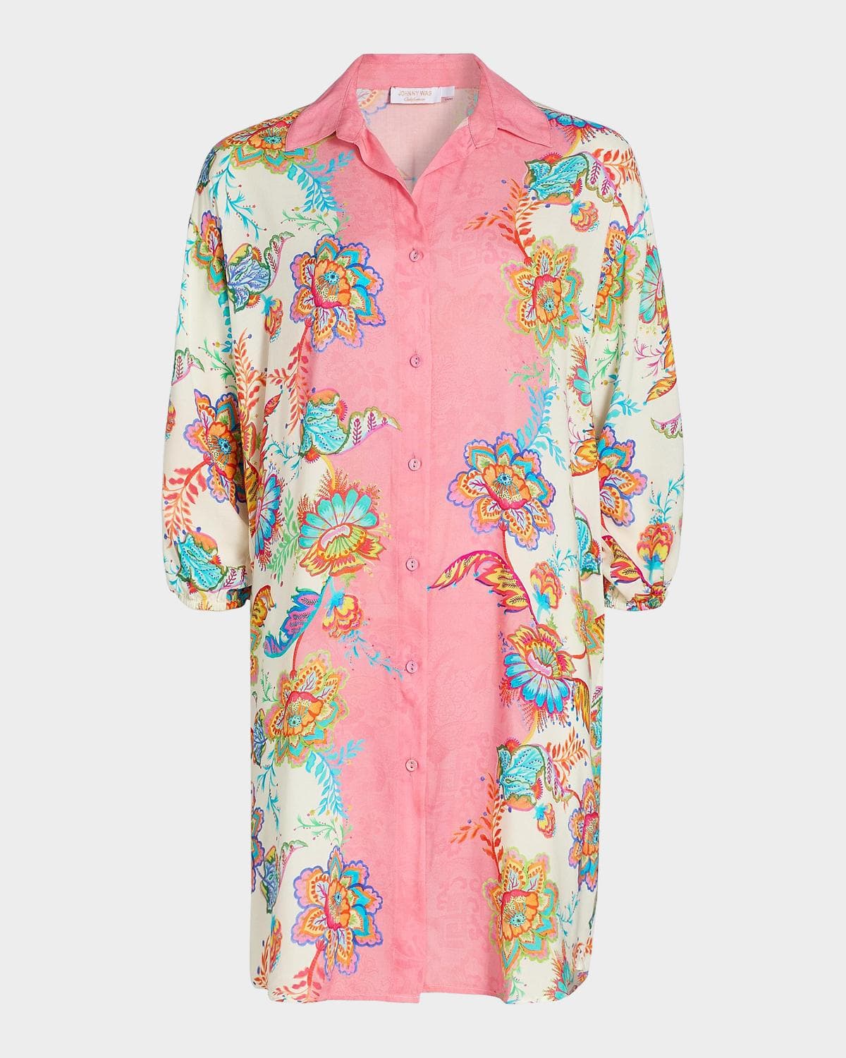 Johnny Was Roisin Floral Mini Shirtdress
