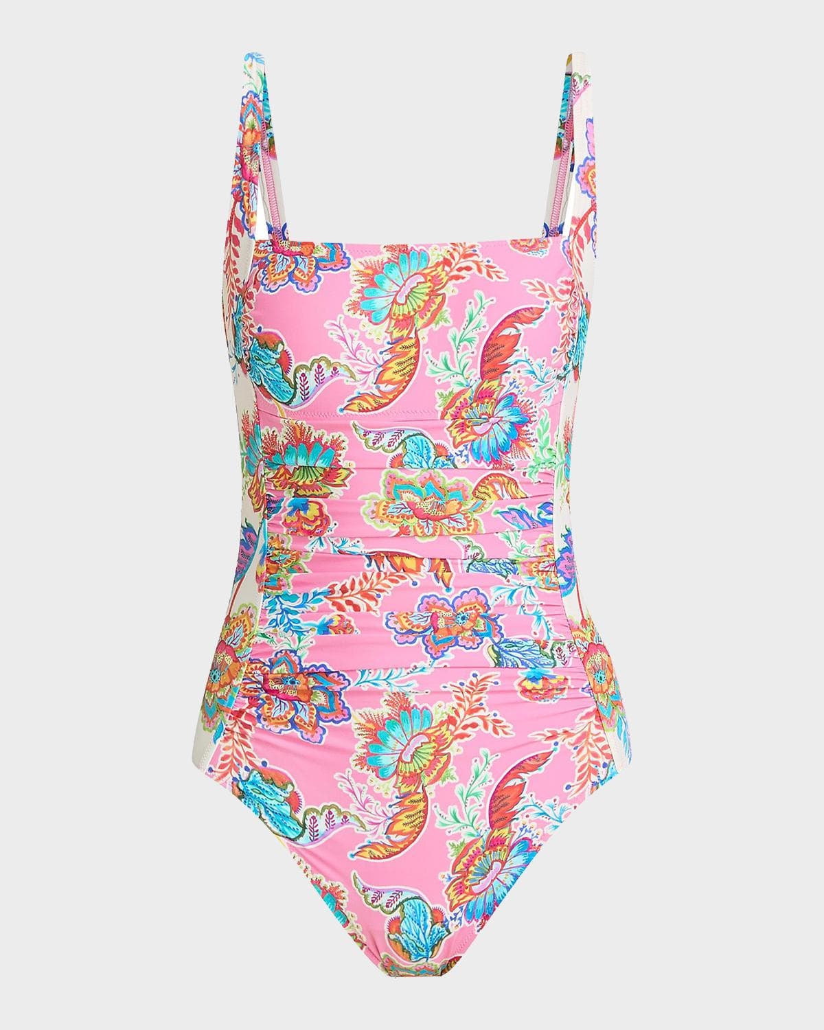Johnny Was Roisin Marilyn Ruched One-Piece Swimsuit